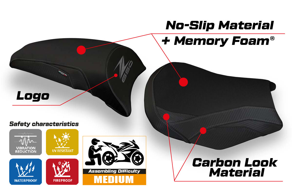 Kawasaki Z650 2017-2025 Seat Cover Tappezzeria Italia Comfort in Black