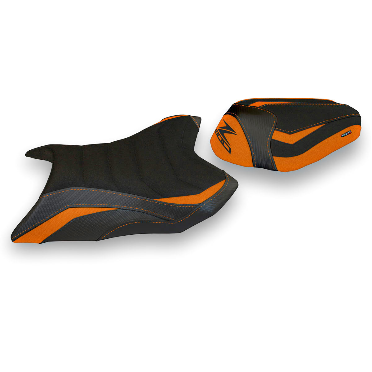 Kawasaki Z800 2013-2016 Seat Cover Tappezzeria Italia Ultragrip in Orange and Black
