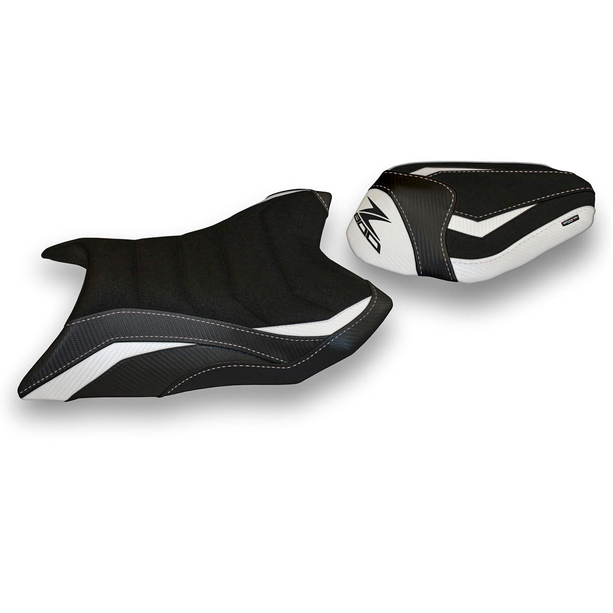 Kawasaki Z800 2013-2016 Seat Cover Tappezzeria Italia Ultragrip in White and Black