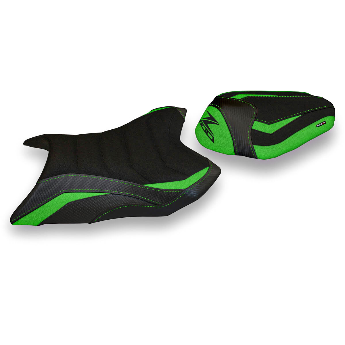 Kawasaki Z800 2013-2016 Seat Cover Tappezzeria Italia Ultragrip in Green and Black