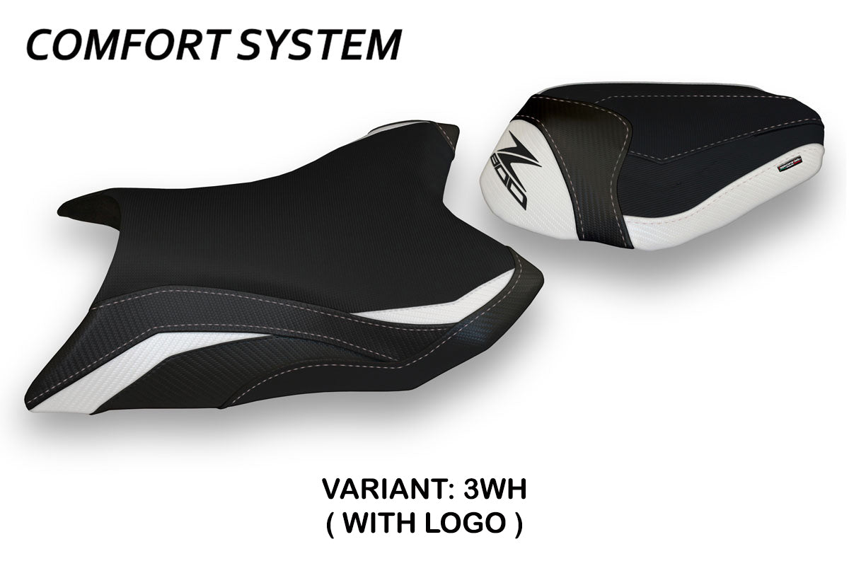 Kawasaki Z800 2013-2016 Seat Cover Tappezzeria Italia Comfort in White and Black