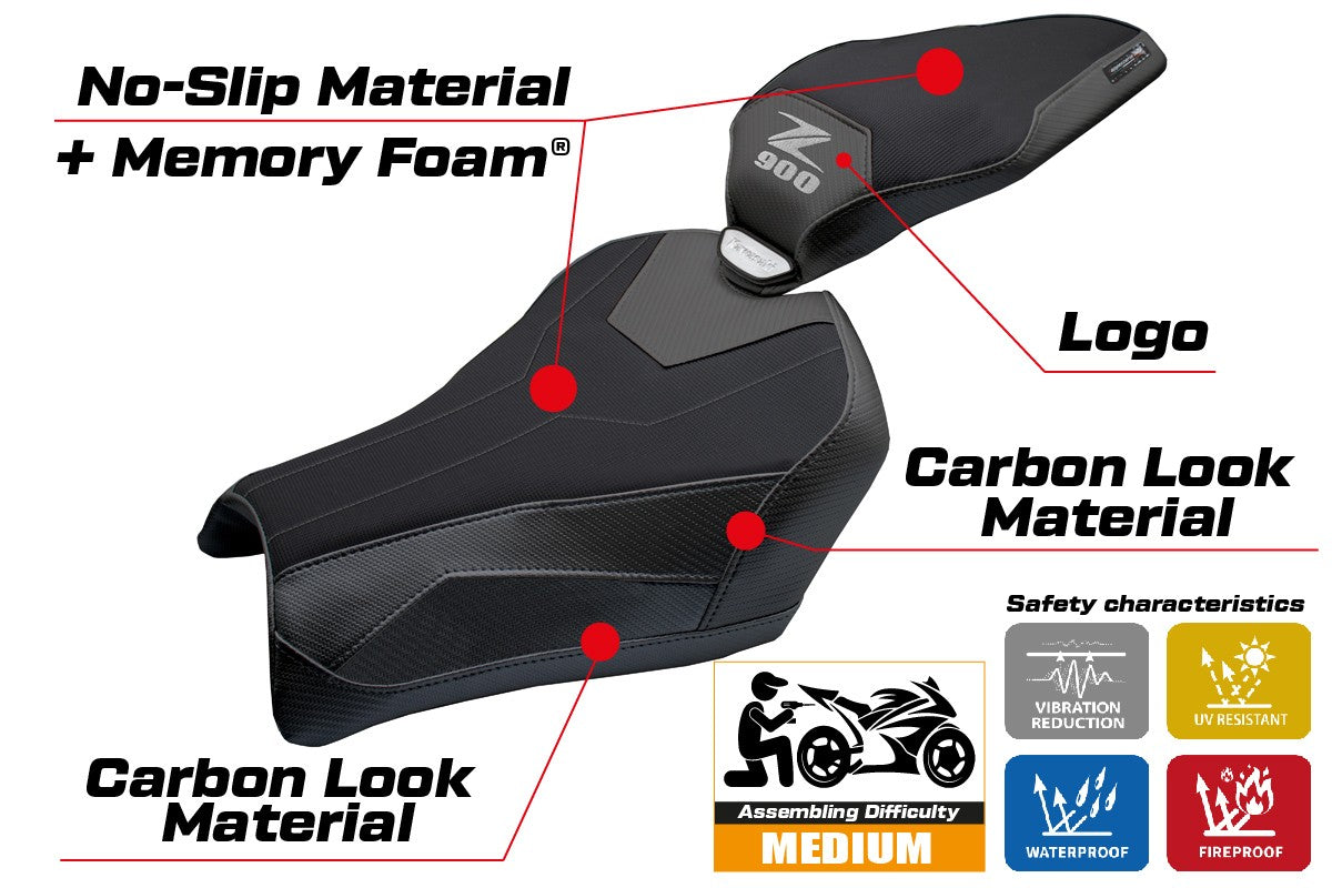 Kawasaki Z900 2025 Seat Cover Tappezzeria Comfort Black