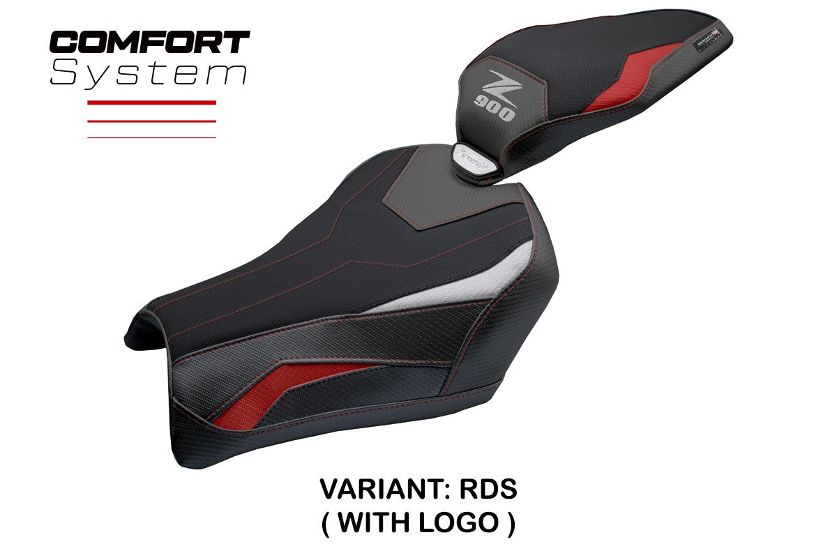 Kawasaki Z900 2025 Seat Cover Tappezzeria Comfort Red Silver Black