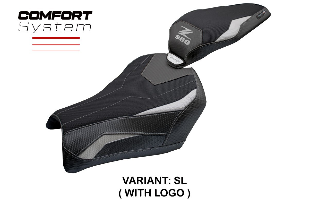 Kawasaki Z900 2025 Seat Cover Tappezzeria Comfort Silver Black