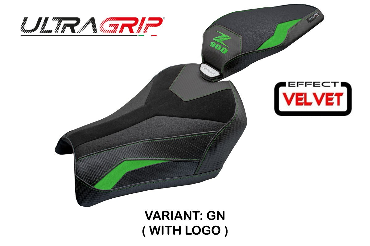 Kawasaki Z900 2025 Seat Cover Tappezzeria Velvet Ultragrip Green Black