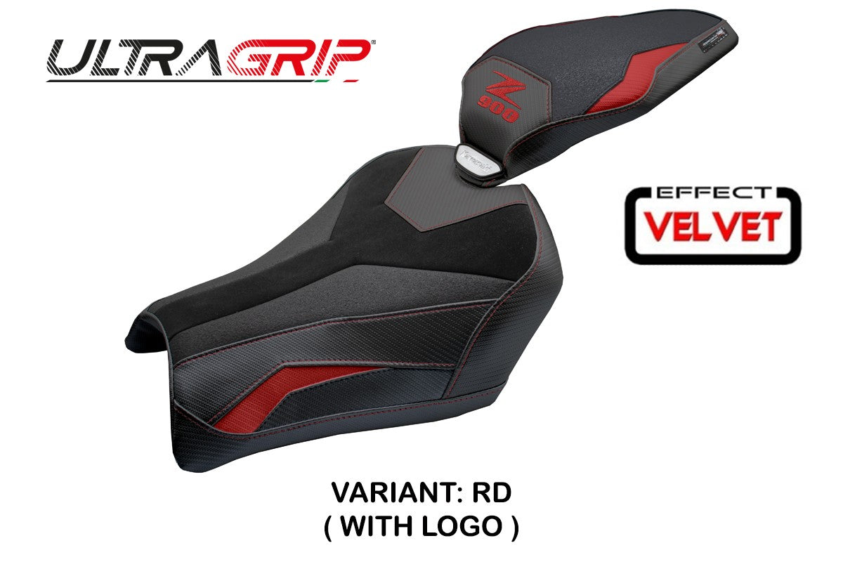 Kawasaki Z900 2025 Seat Cover Tappezzeria Velvet Ultragrip Red Black