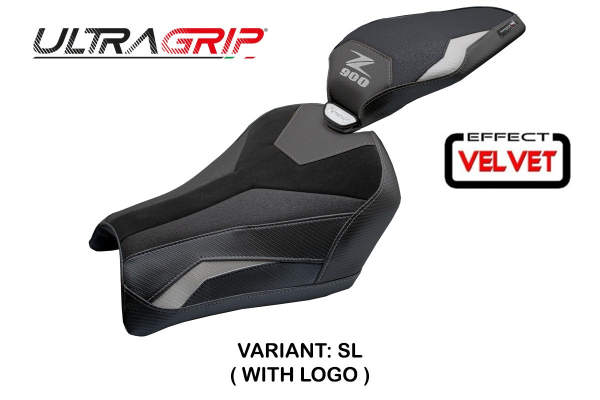 Kawasaki Z900 2025 Seat Cover Tappezzeria Velvet Ultragrip Silver Black