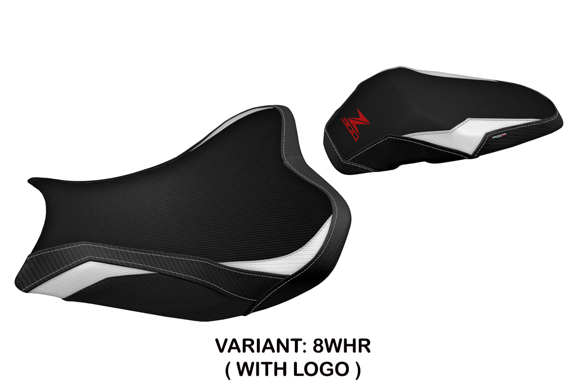 Kawasaki Z900 2017-2024 Seat Cover Tappezzeria Italia in White Red and Black