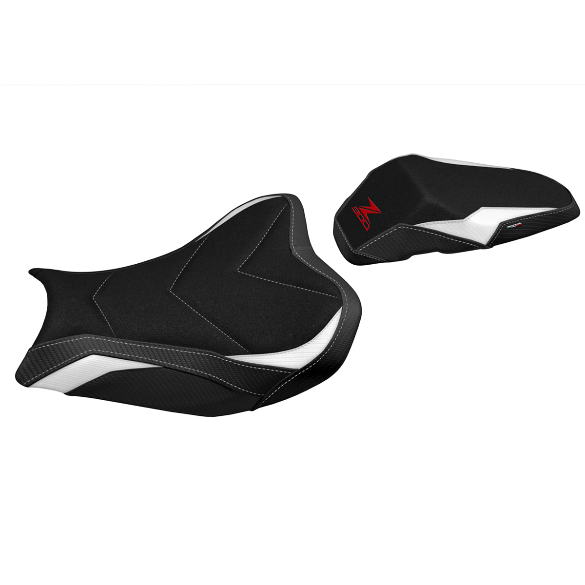 Kawasaki Z900 2017-2024 Seat Cover Tappezzeria Italia Ultragrip in White Red and Black
