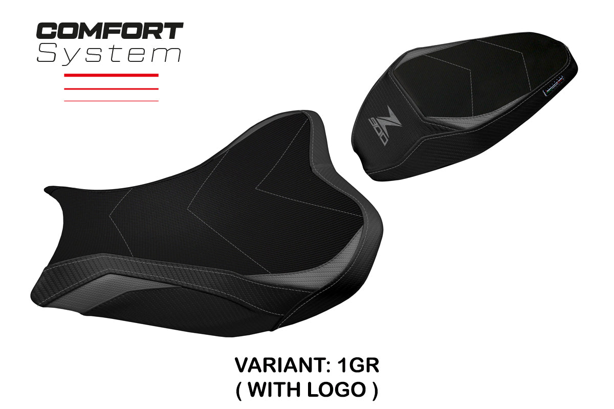 Kawasaki Z900 2017-2024 Seat Cover Tappezzeria Italia Comfort in Grey and Black