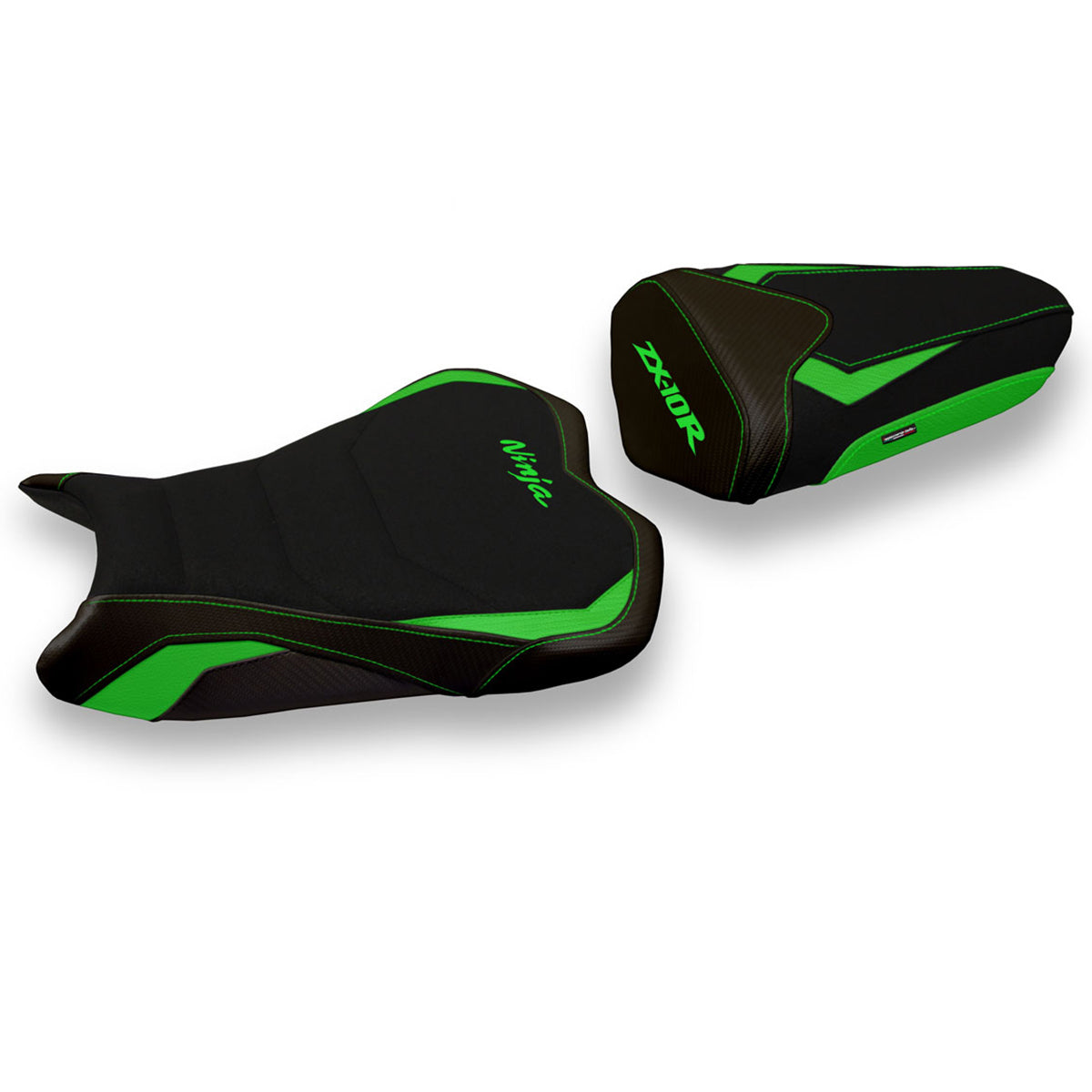 Kawasaki Ninja ZX10R 2008-2010 Seat Cover Tappezzeria Italia Ultragrip in Green and Black