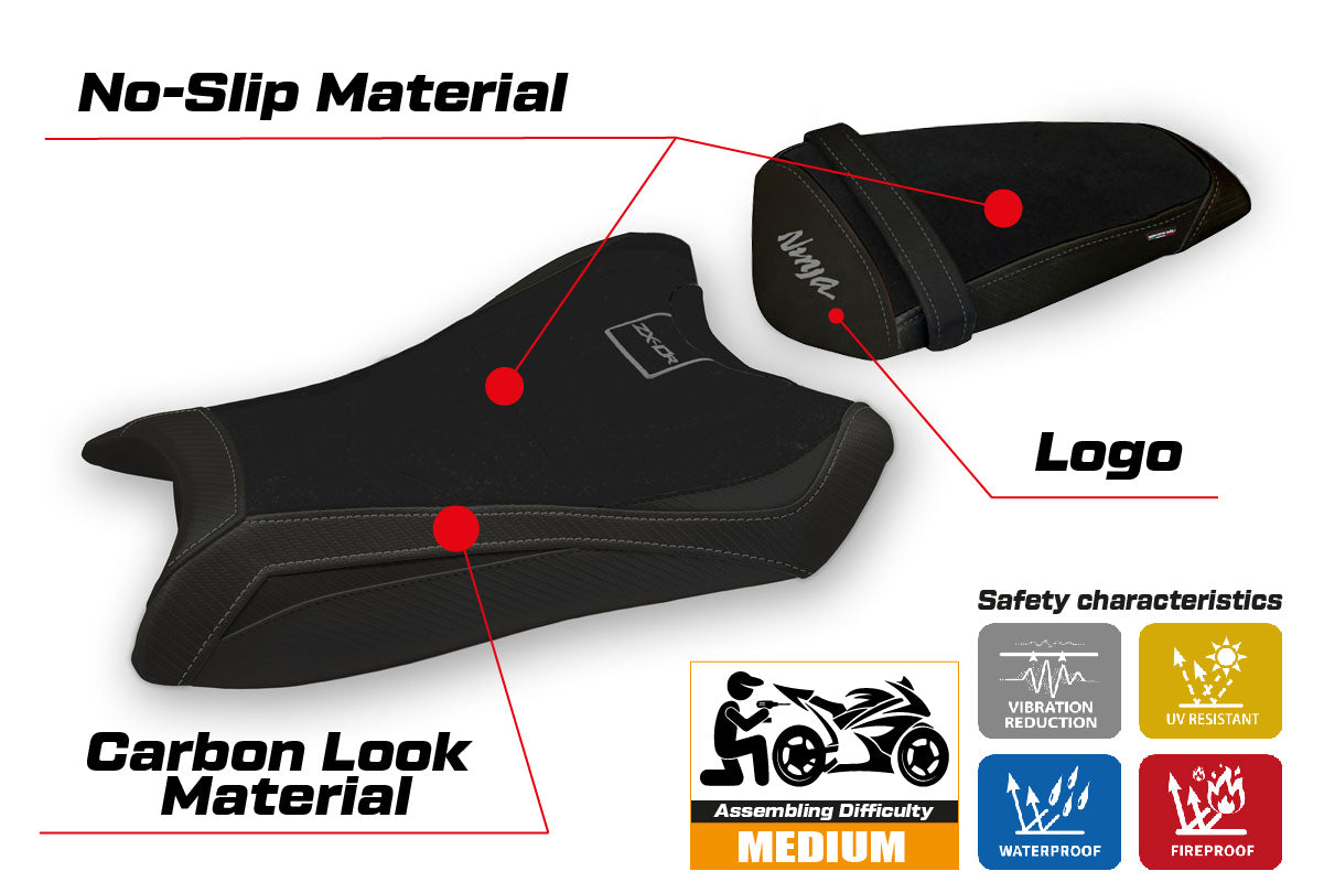 Kawasaki Ninja ZX10R 2011-2015 Seat Cover Tappezzeria Italia in Black