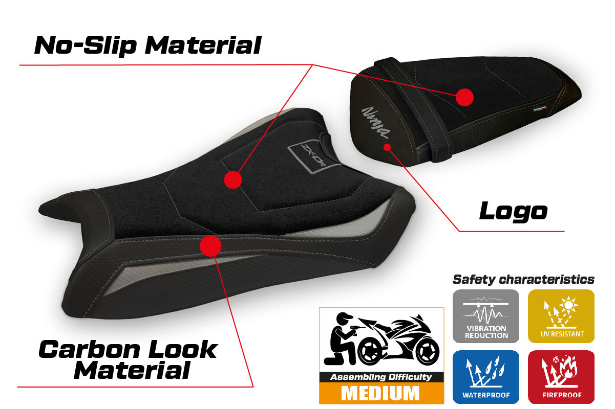 Kawasaki Ninja ZX10R 2011-2015 Seat Cover Tappezzeria Italia Ultragrip in Grey