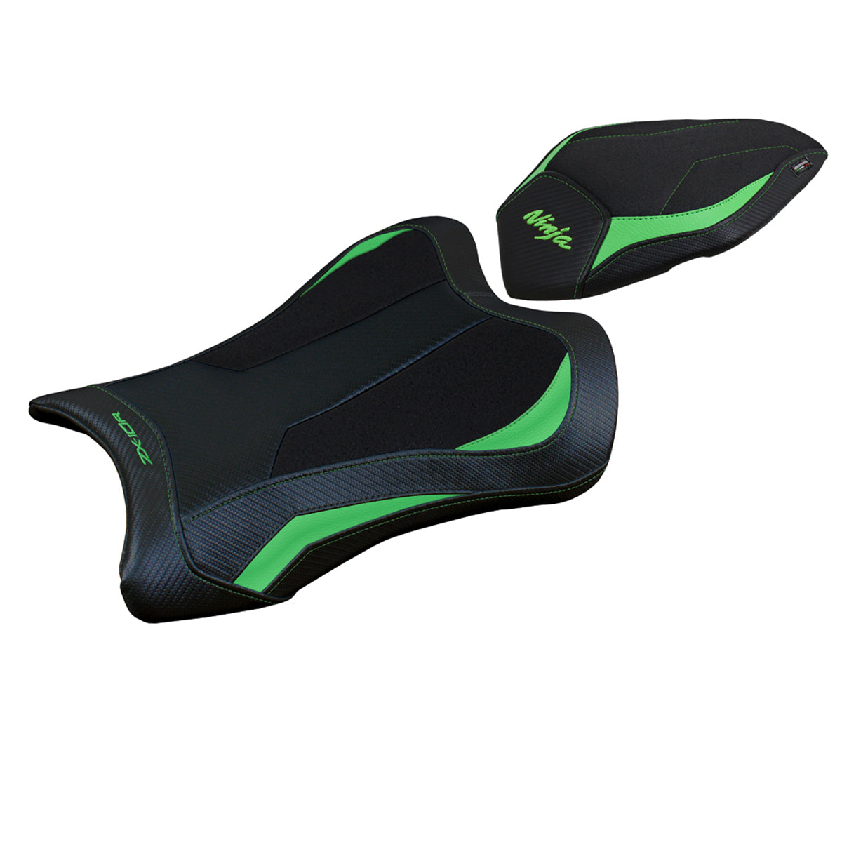 Kawasaki Ninja ZX10R 2021-2025 Seat Cover Tappezzeria Italia Ultragrip in Green and Black