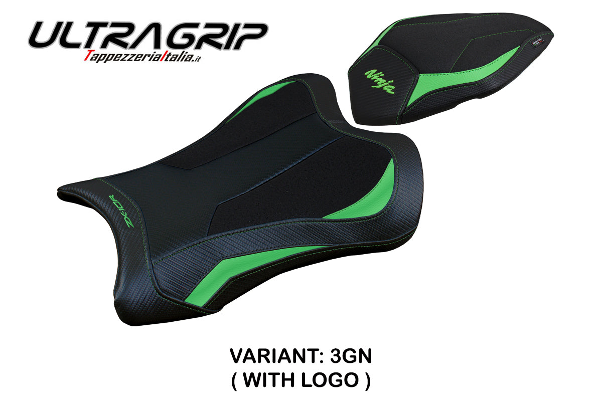Kawasaki Ninja ZX10R 2021-2025 Seat Cover Tappezzeria Italia Ultragrip in Green and Black