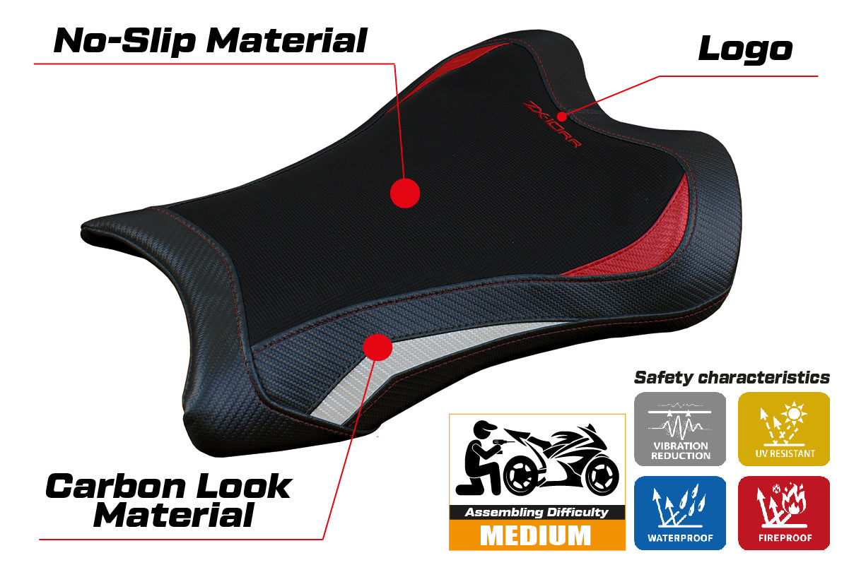 Kawasaki Ninja ZX10RR 2021-2025 Seat Cover Tappezzeria Italia in Red and White