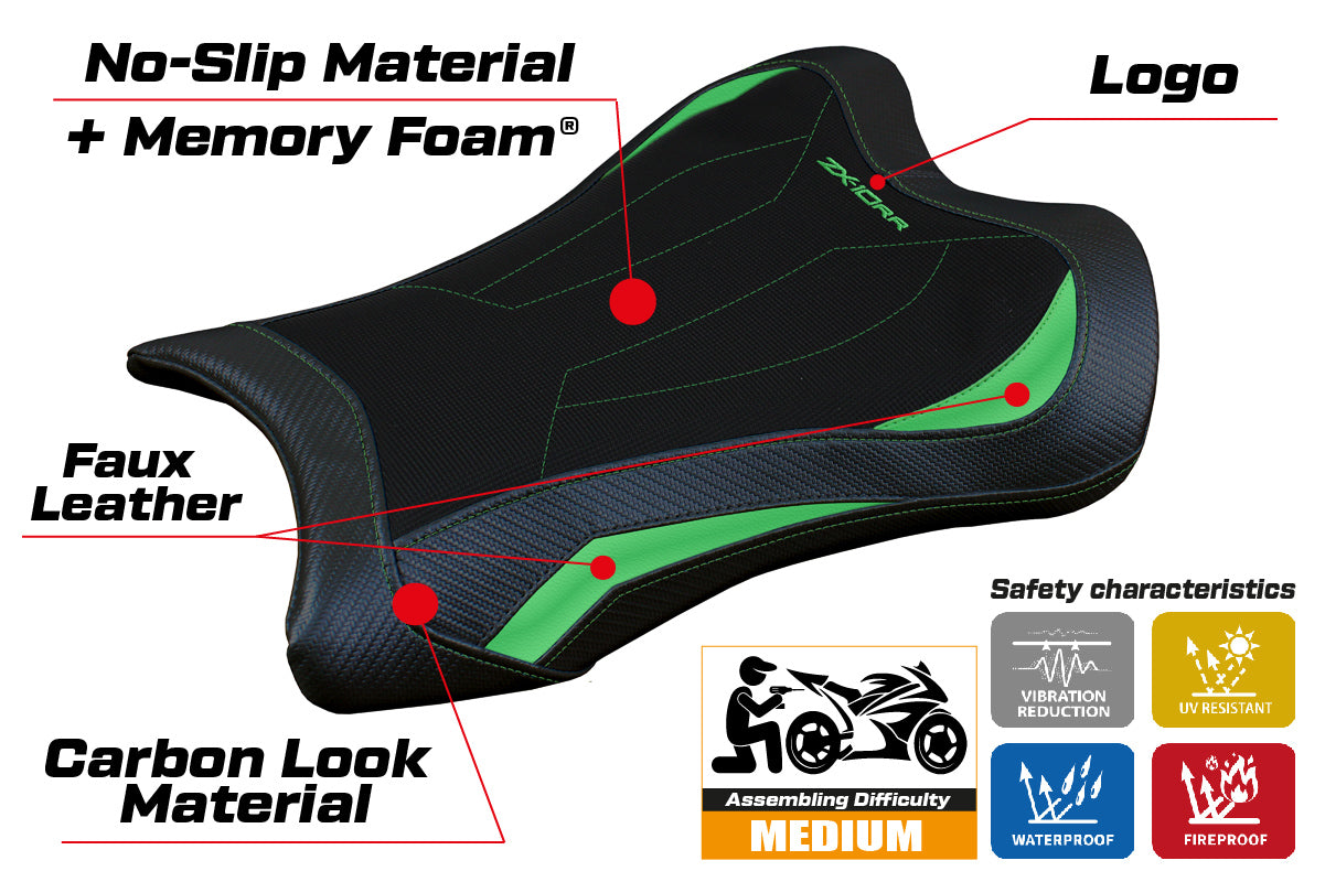 Kawasaki Ninja ZX10RR 2021-2025 Seat Cover Tappezzeria Italia Comfort in Green