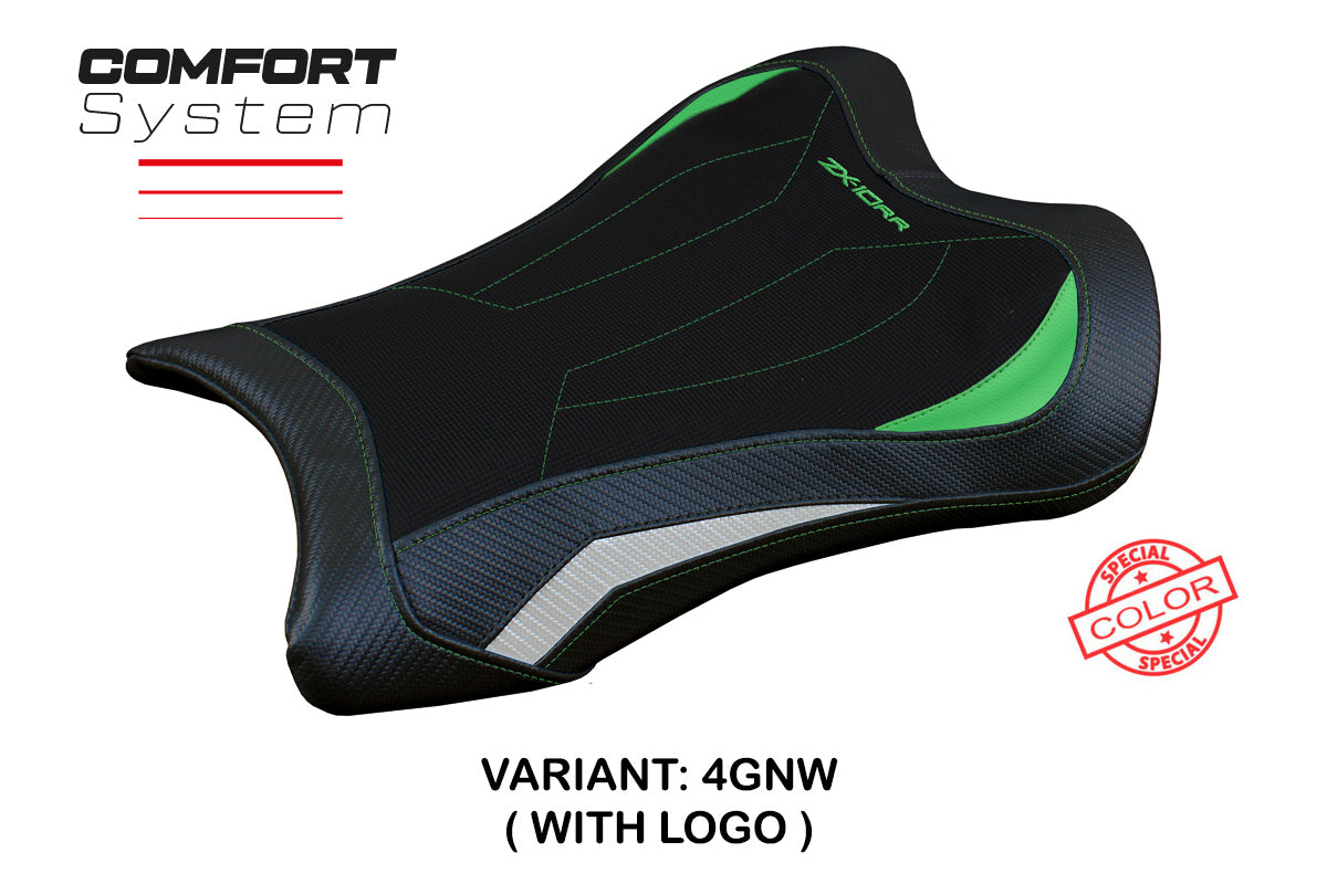 Kawasaki Ninja ZX10RR 2021-2025 Seat Cover Tappezzeria Italia Comfort in Green and White