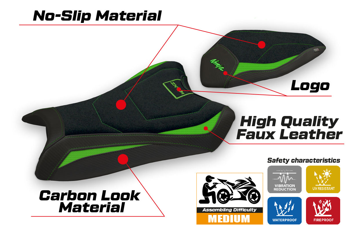 Kawasaki Ninja ZX10R 2016-2020 Seat Cover Tappezzeria Italia Ultragrip in Green