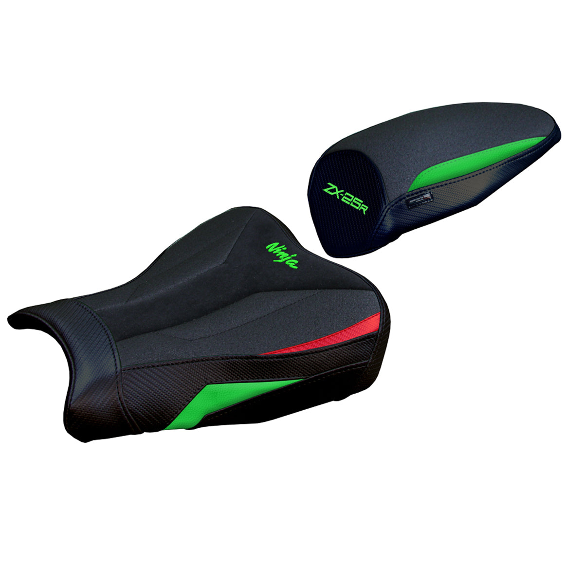 Kawasaki ZX25R 2020-2025 Seat Cover Tappezzeria Italia Ultragrip in Green and Red