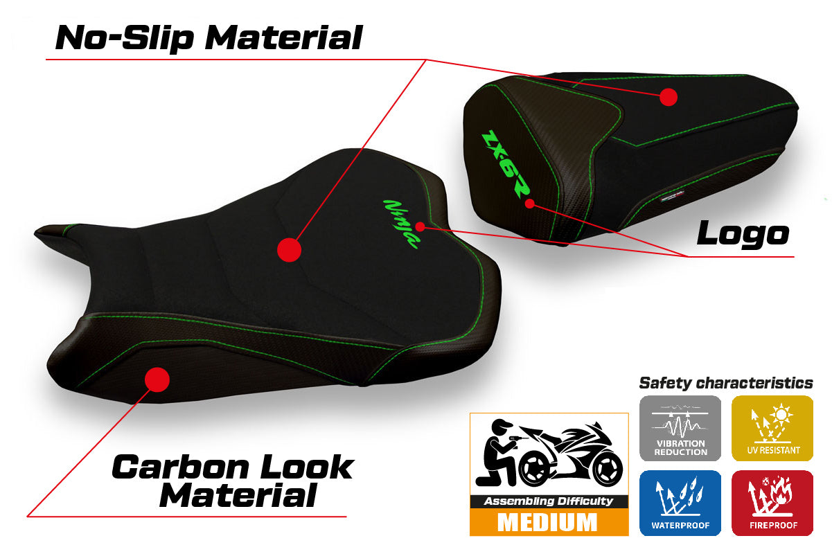 Kawasaki Ninja ZX6R 2009-2012 Seat Cover Tappezzeria Italia Ultragrip in Black
