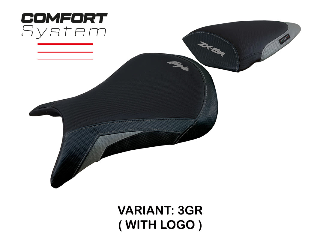 Kawasaki Ninja ZX6R 2007 2008 Seat Cover Tappezzeria Italia Comfort in Orange and Black