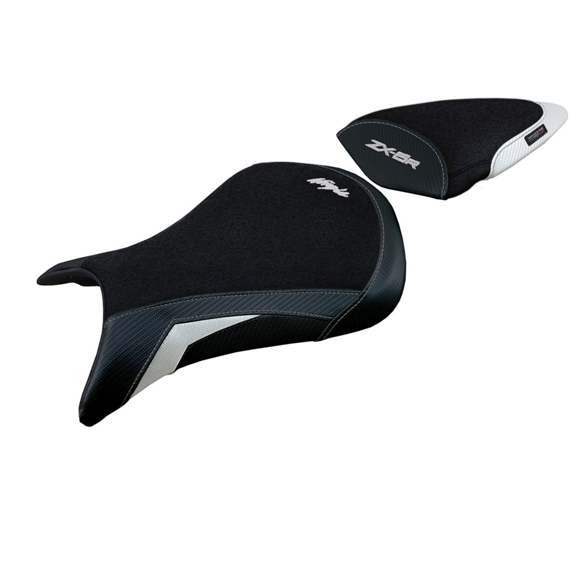 Kawasaki Ninja ZX6R 2007 2008 Seat Cover Tappezzeria Italia Ultragrip in Blue and Black