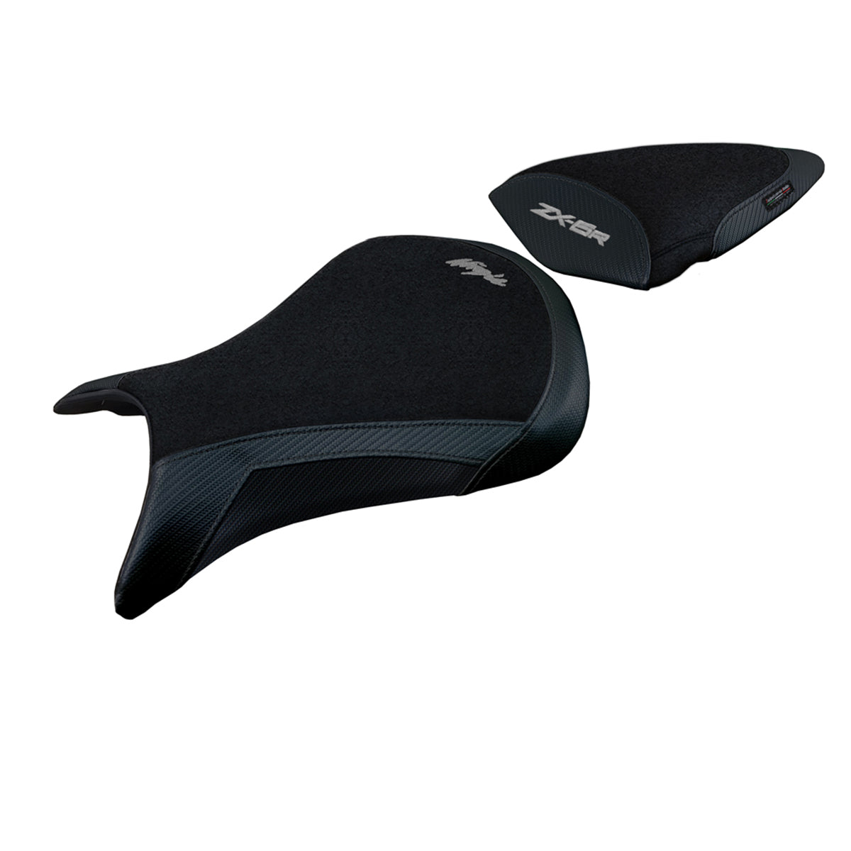 Kawasaki Ninja ZX6R 2007 2008 Seat Cover Tappezzeria Italia Ultragrip in Green and Black