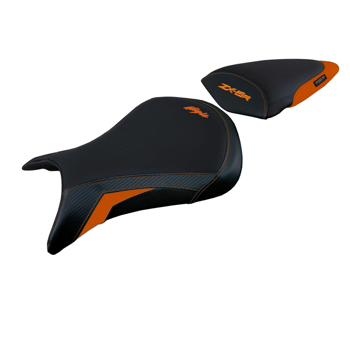 Kawasaki Ninja ZX6R 2005 2006 Seat Cover Tappezzeria Italia in Orange and Black