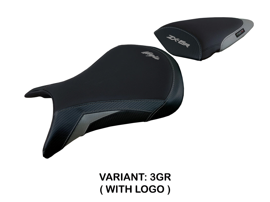 Kawasaki Ninja ZX6R 2005 2006 Seat Cover Tappezzeria Italia in Grey and Black