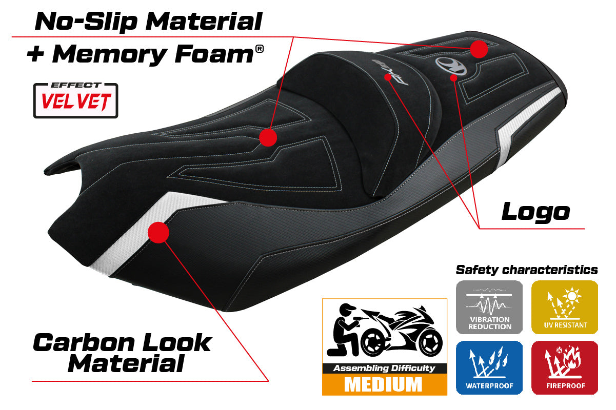 Kymco AK 550 2017-2024 Seat Cover Tappezzeria Italia Comfort in Silver