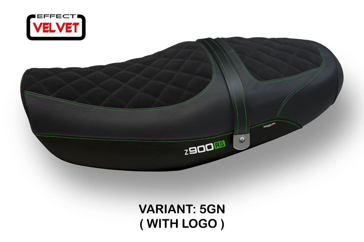 Kawasaki Z900RS 2018-2025 Seat Cover Tappezzeria Velvet Green Black