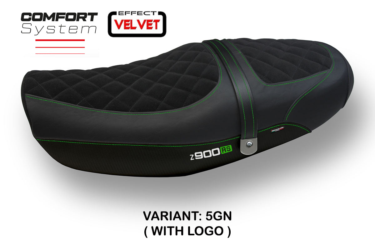 Kawasaki Z900RS 2018-2025 Seat Cover Tappezzeria Velvet Comfort Green