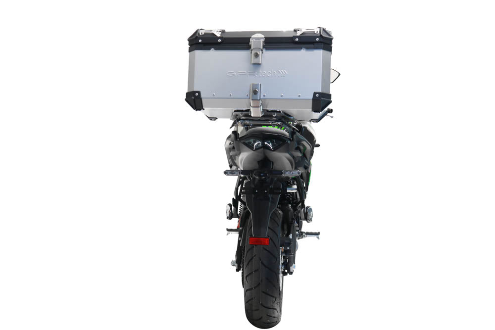 Kawasaki Versys 650 2023-2024 GPR Tech 55L Aluminum Top Case, Silver with Mounting Plate