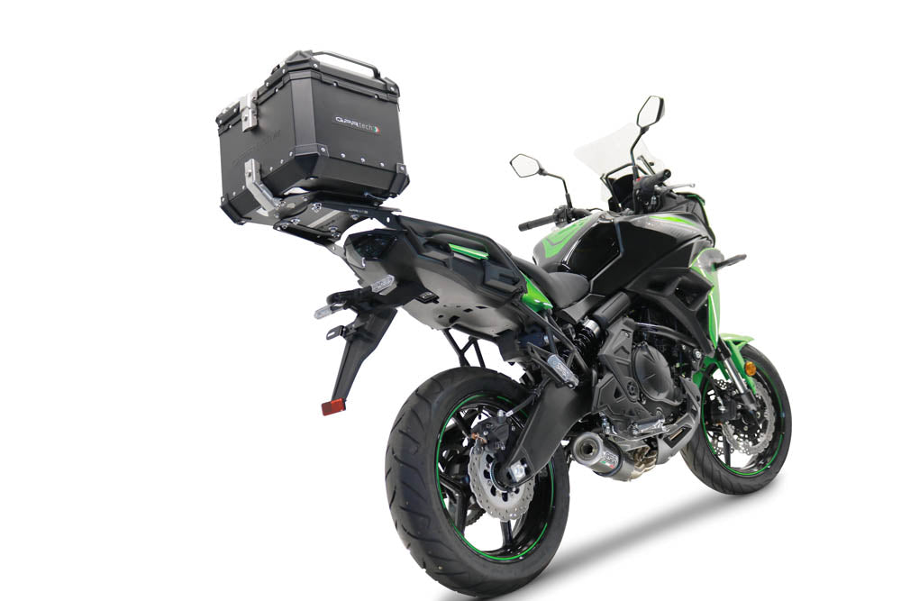 Kawasaki Versys 650 2017-2020 GPR Tech 55L Aluminum Top Case, Black with Mounting Plate