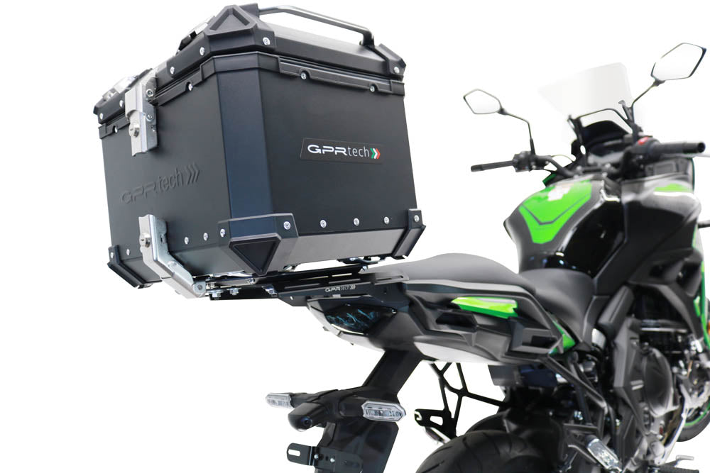 Kawasaki Versys 650 2023-2024 GPR Tech 45L Aluminum Top Case, Black with Mounting Plate