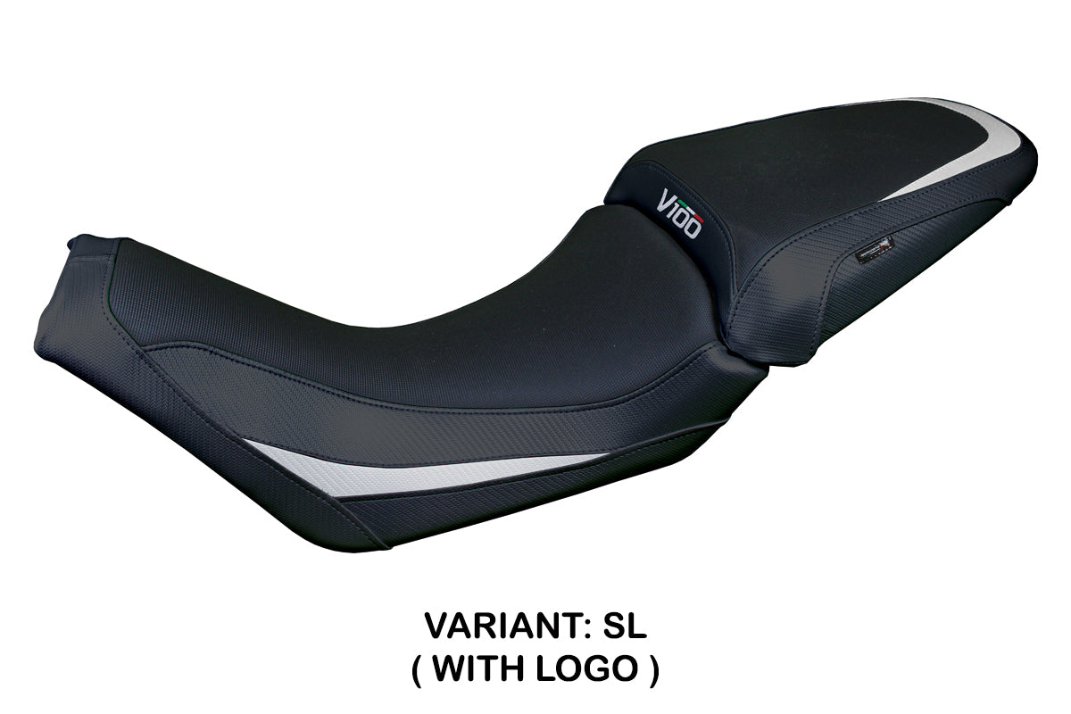 Moto Guzzi V100 Mandello 2022-2025 Seat Cover Tappezzeria Silver Black