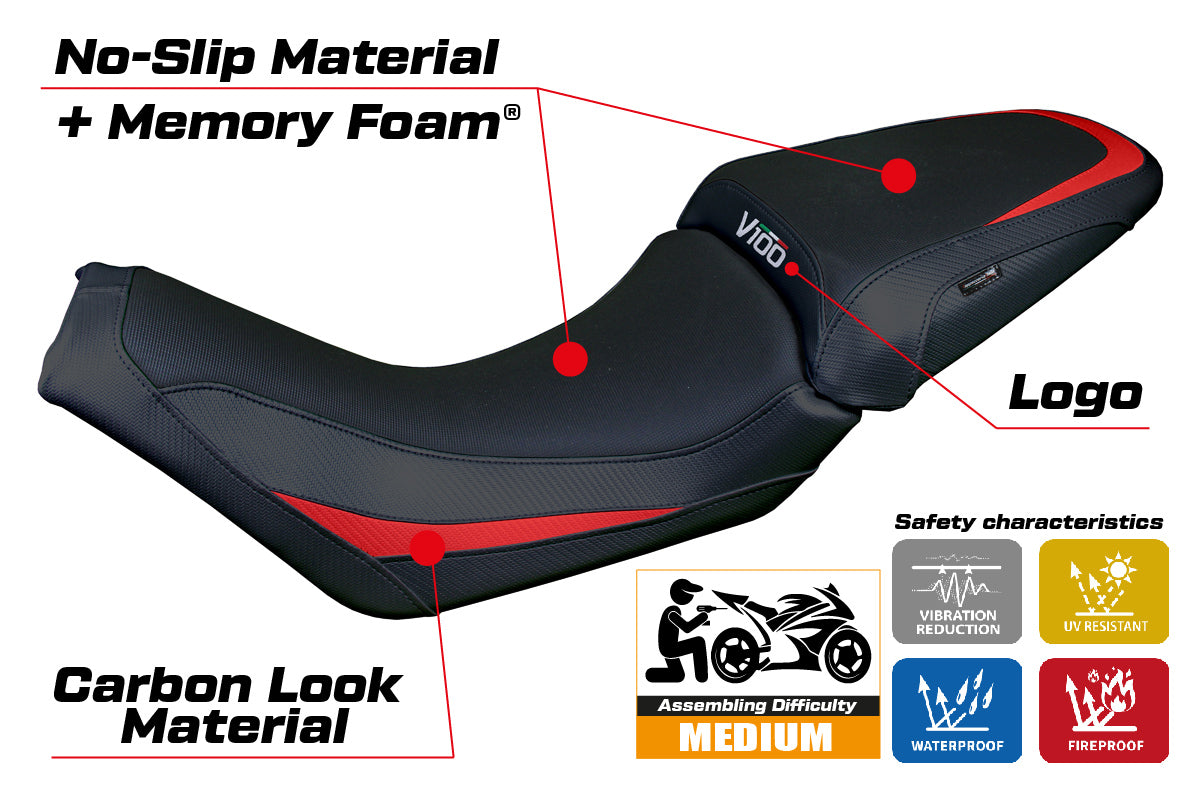 Moto Guzzi V100 Mandello 2022-2025 Seat Cover Tappezzeria Comfort Red