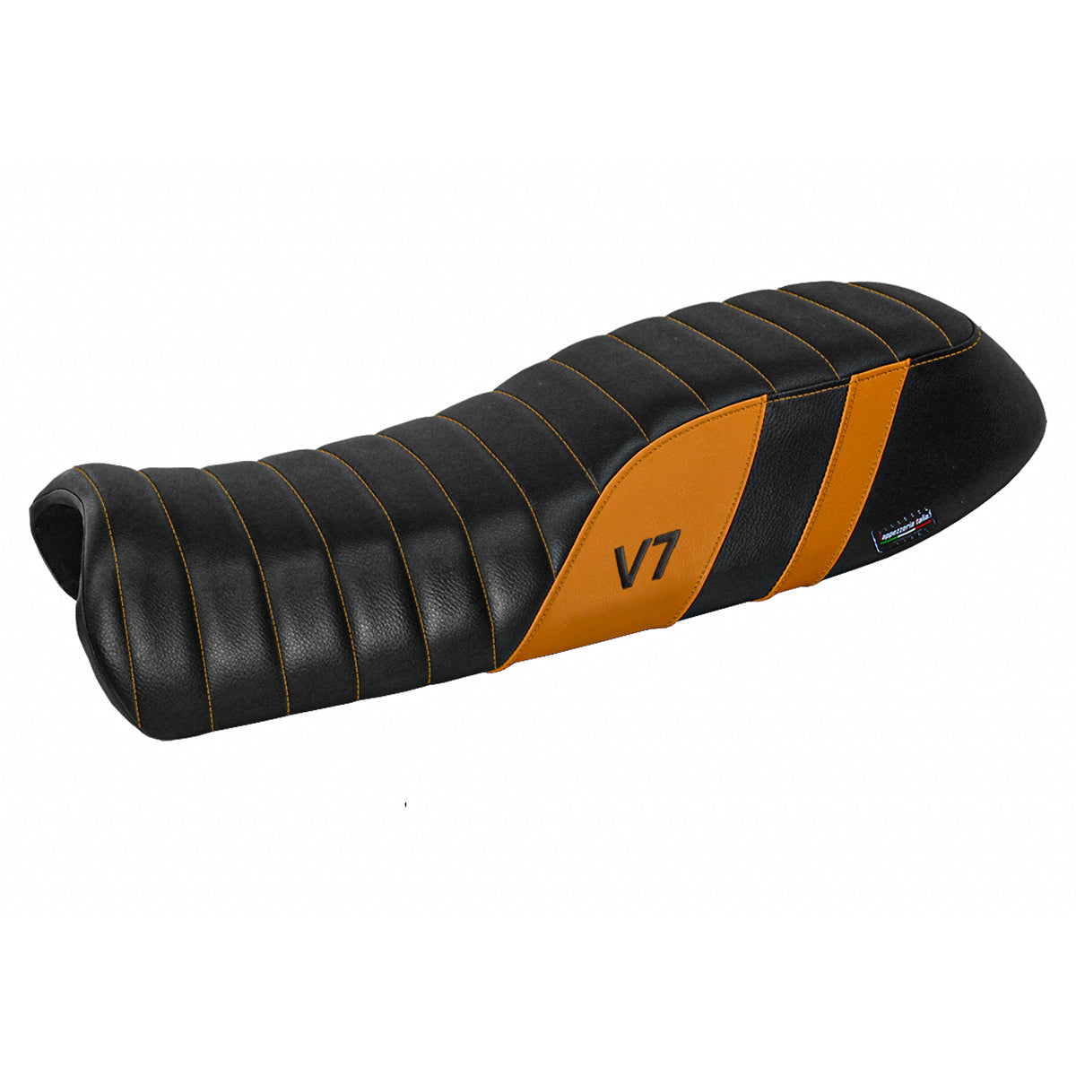 Moto Guzzi V7 2011-2020 Seat Cover Tappezzeria Italia in Orange and Black