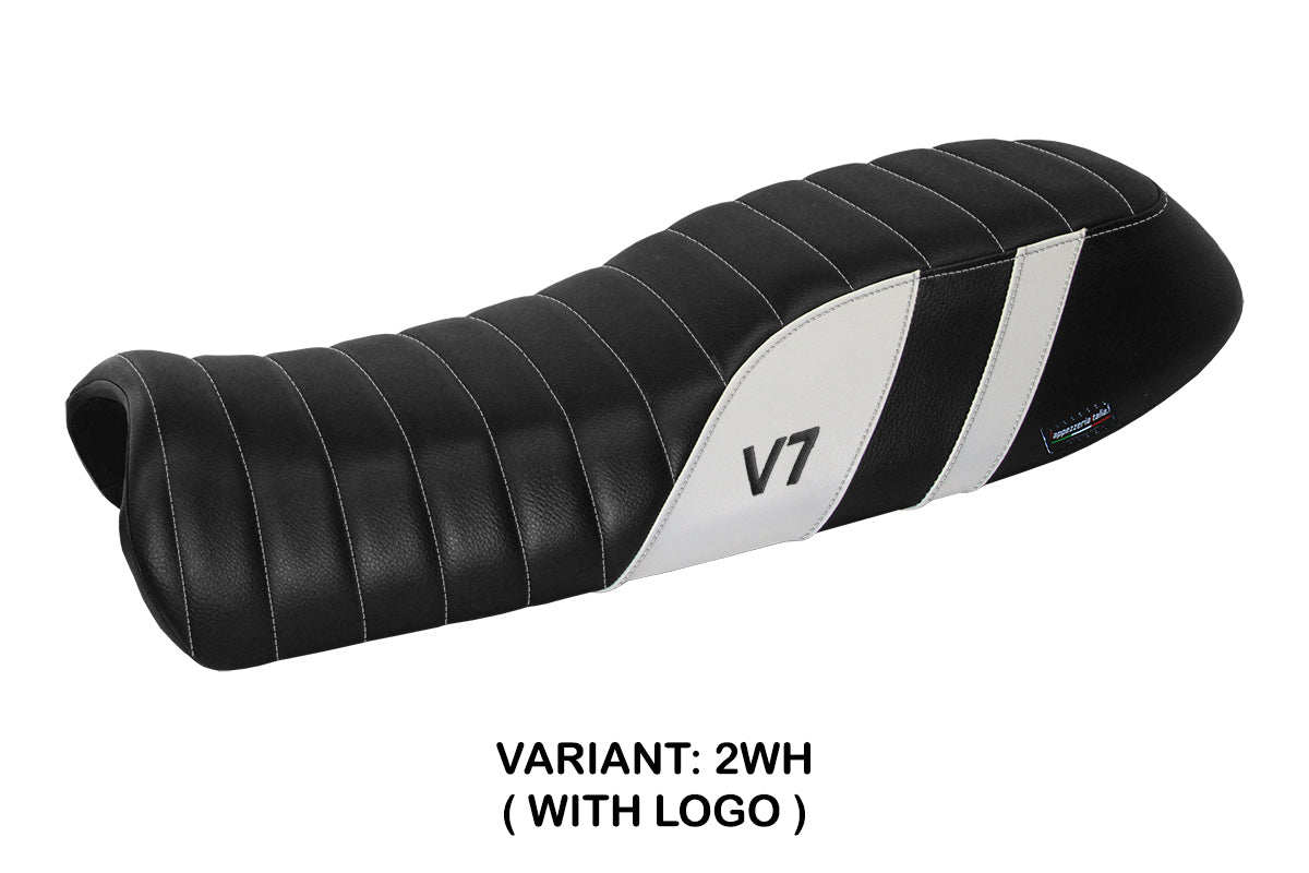 Moto Guzzi V7 2011-2020 Seat Cover Tappezzeria Italia in White and Black