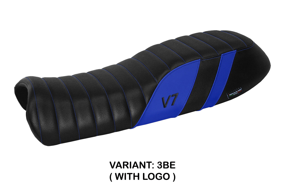 Moto Guzzi V7 2011-2020 Seat Cover Tappezzeria Italia in Blue and Black