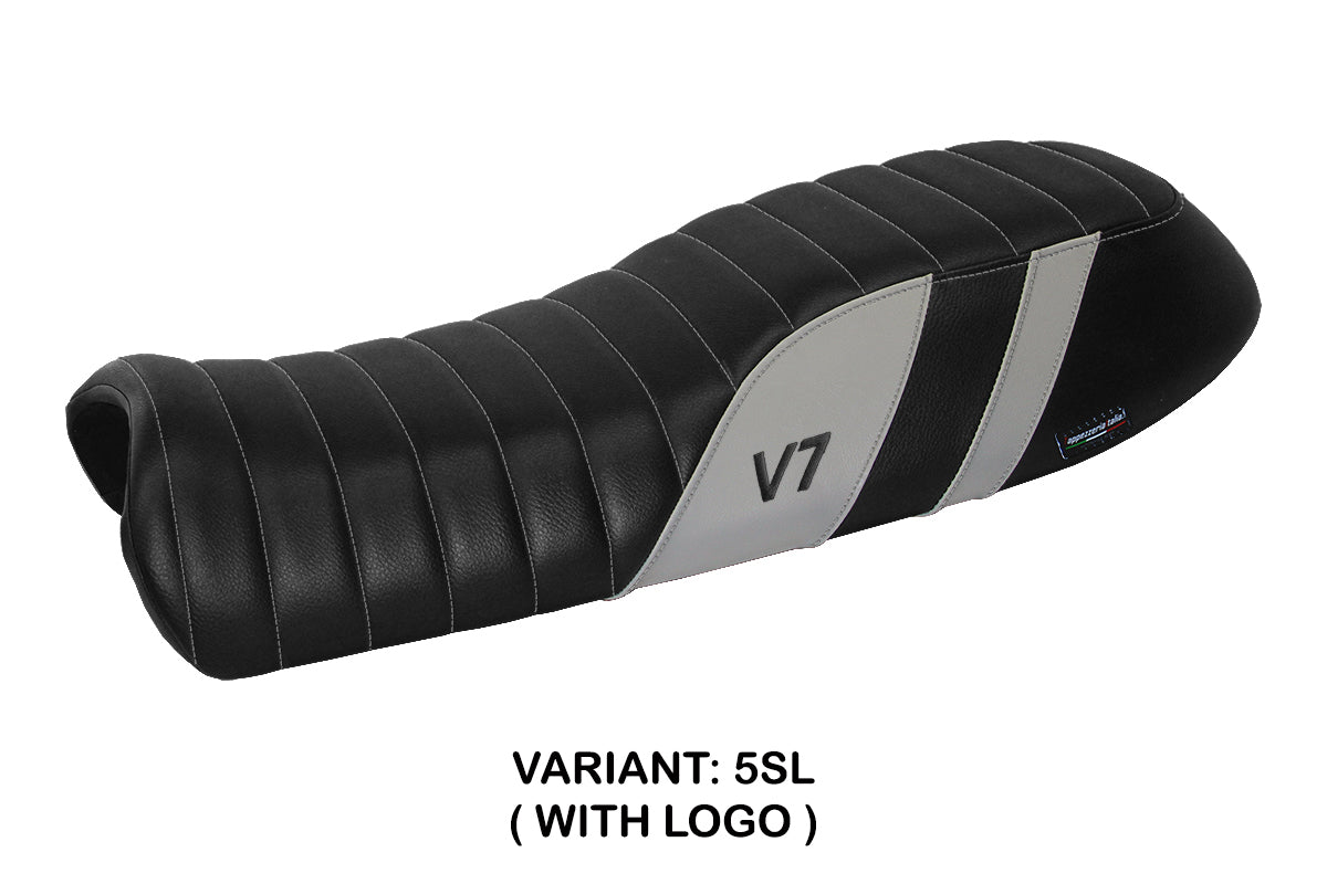 Moto Guzzi V7 2011-2020 Seat Cover Tappezzeria Italia in Silver and Black