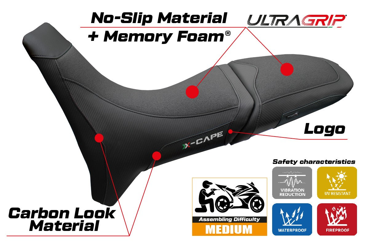 Moto Morini X Cape 650 700 2021-2025 Seat Cover Tappezzeria Comfort Grip Black