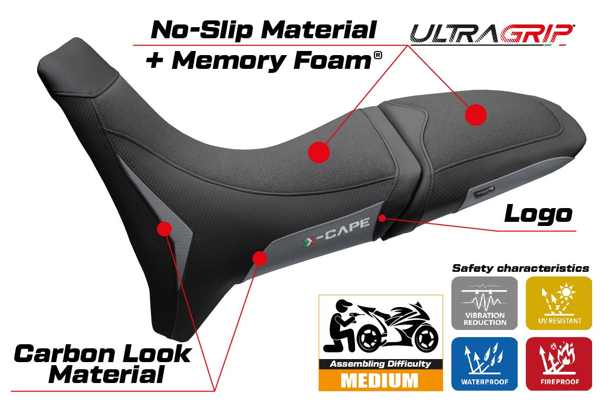 Moto Morini X Cape 650 700 2021-2025 Seat Cover Tappezzeria Comfort Grip Grey