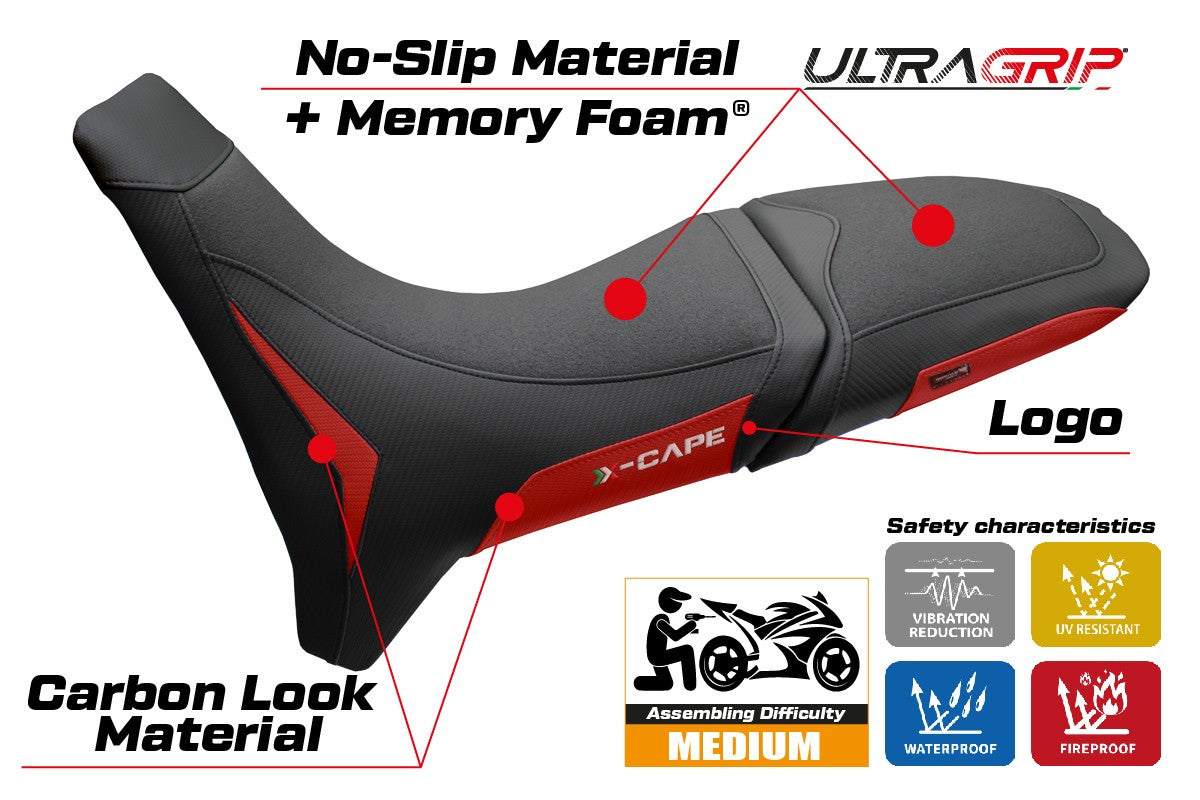 Moto Morini X Cape 650 700 2021-2025 Seat Cover Tappezzeria Comfort Grip Red