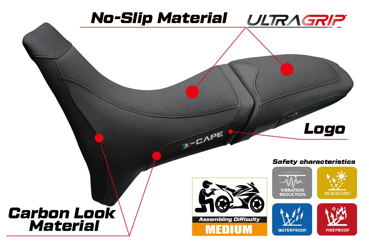 Moto Morini X Cape 650 700 2021-2025 Seat Cover Tappezzeria Ultragrip Black