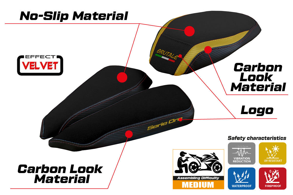 MV Agusta Brutale 1000RR 2020-2025 Seat Cover Tappezzeria Italia in Gold