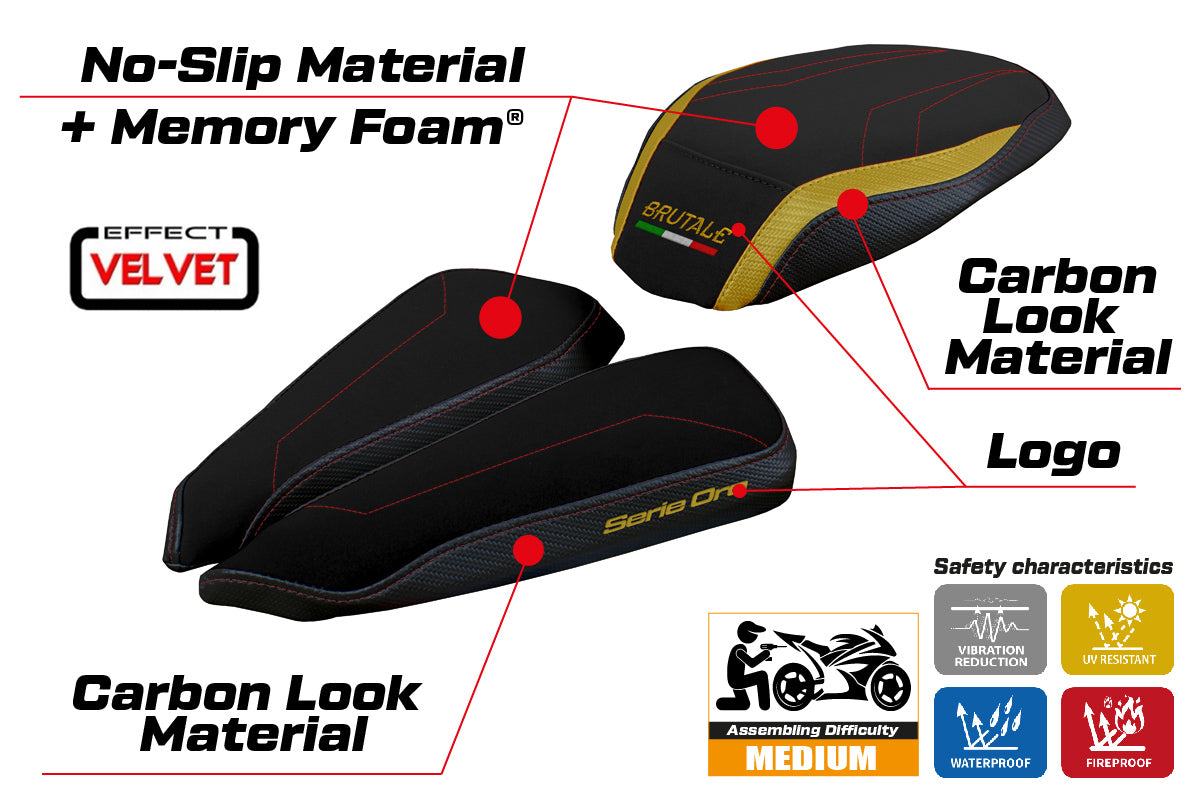 MV Agusta Brutale 1000RR 2020-2025 Seat Cover Tappezzeria Italia Comfort in Gold
