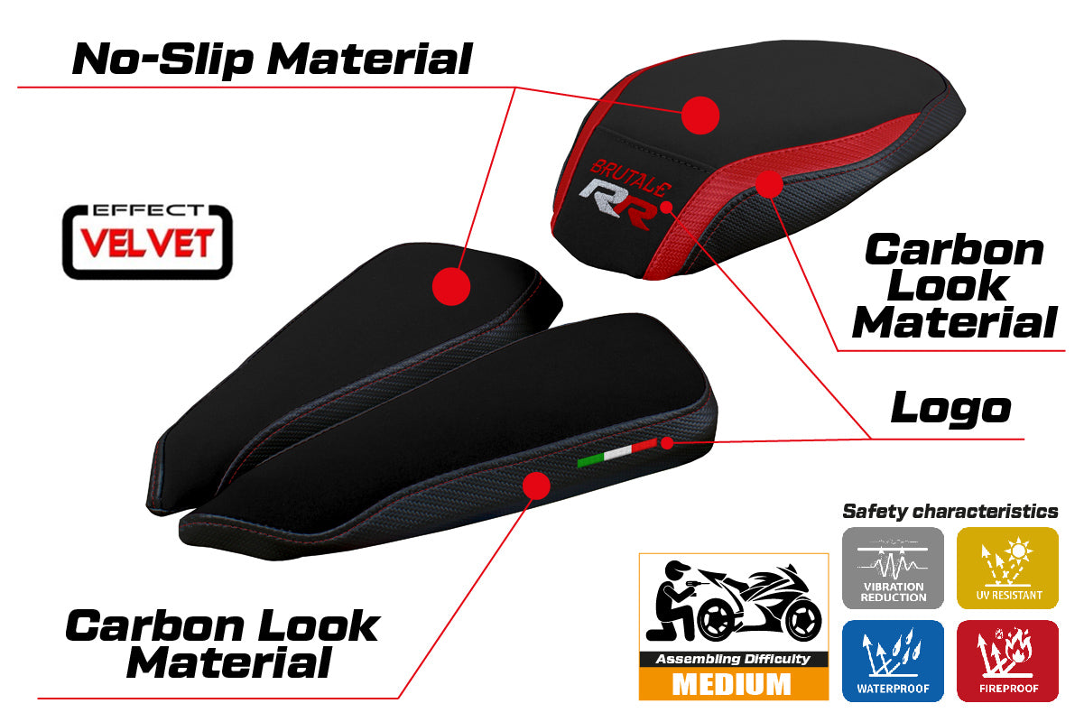 MV Agusta Brutale 1000RR 2020-2025 Seat Cover Tappezzeria Italia in Black