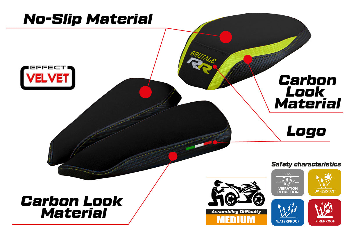 MV Agusta Brutale 1000RR 2020-2025 Seat Cover Tappezzeria Italia in Yellow and Black